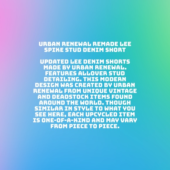 NWT 🗡️ spiked URBAN RENEWAL remade vintage LEE spike stud denim shorts. XS - Picture 14 of 14